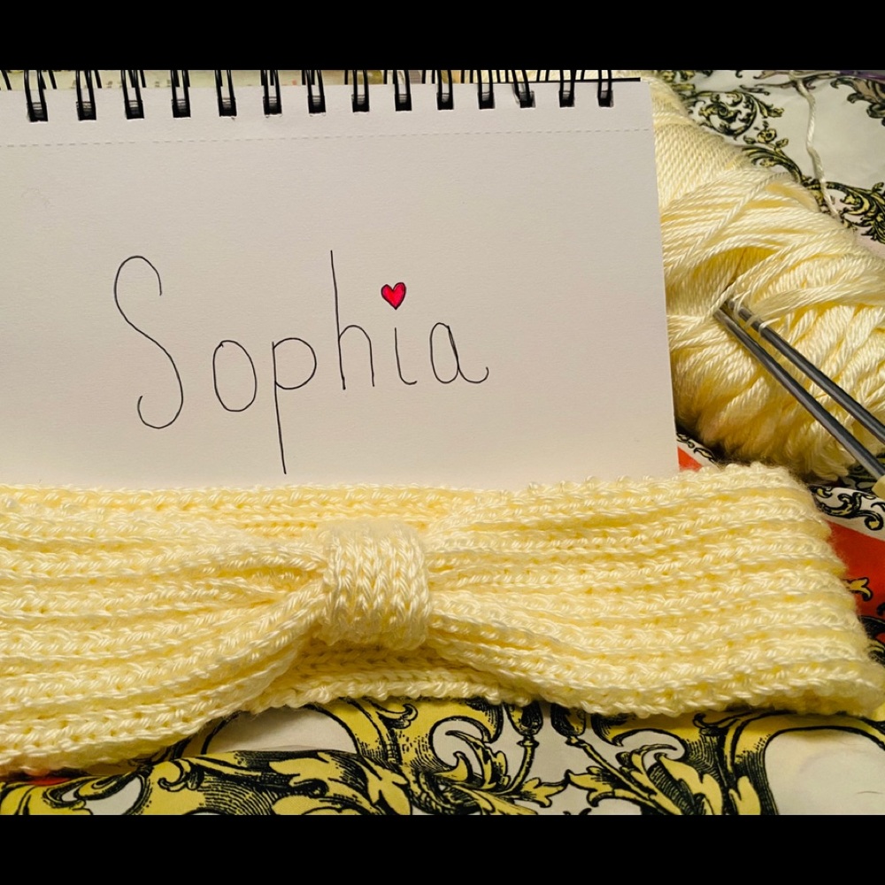 “Sophia” hand-knit ear warmer